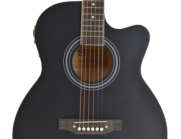 Electro Acoustic Guitar Matt Black Finish  40” Cutaway Dreadnought by Sotendo
